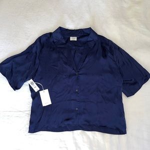 Wilfred Beso Button-Up Blouse in Classic Navy